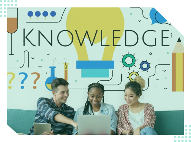 Knowledge illustration with people
