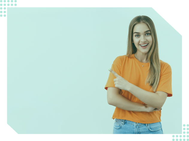 Woman in orange shirt