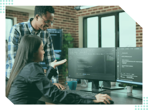 Developer working on custom software