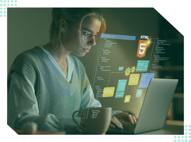 Developer working on web development